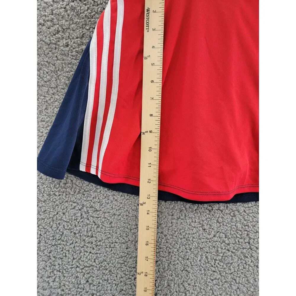 adidas Elastic Waistband 3-Stripes Activewear Skort Big Girls L 14 Navy/Red - Picture 7 of 14